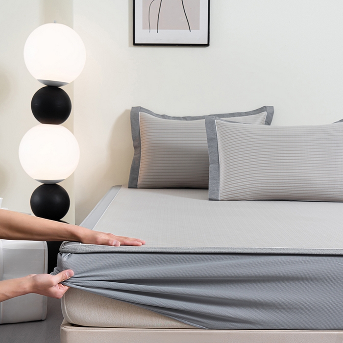 小牛席业 2026新款海岛夏日凉感冰丝席系列（床笠款） 海岛夏日-香槟