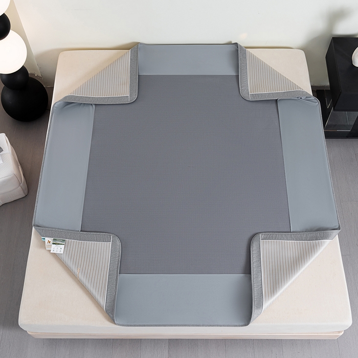 91家纺网 家纺一手货源 找家纺 小牛席业 2026新款海岛夏日凉感冰丝席系列（床笠款） 海岛夏日-香槟