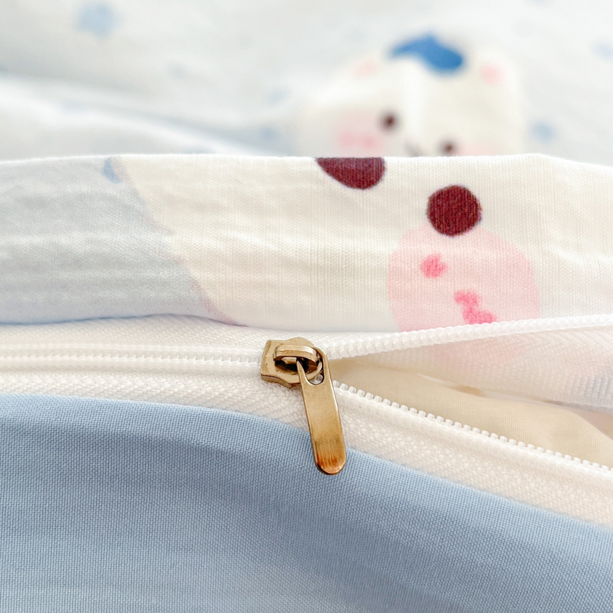 91家纺网 家纺一手货源 找家纺 川悦生活 2026新款云感双层纱木棉四件套 星星西高地