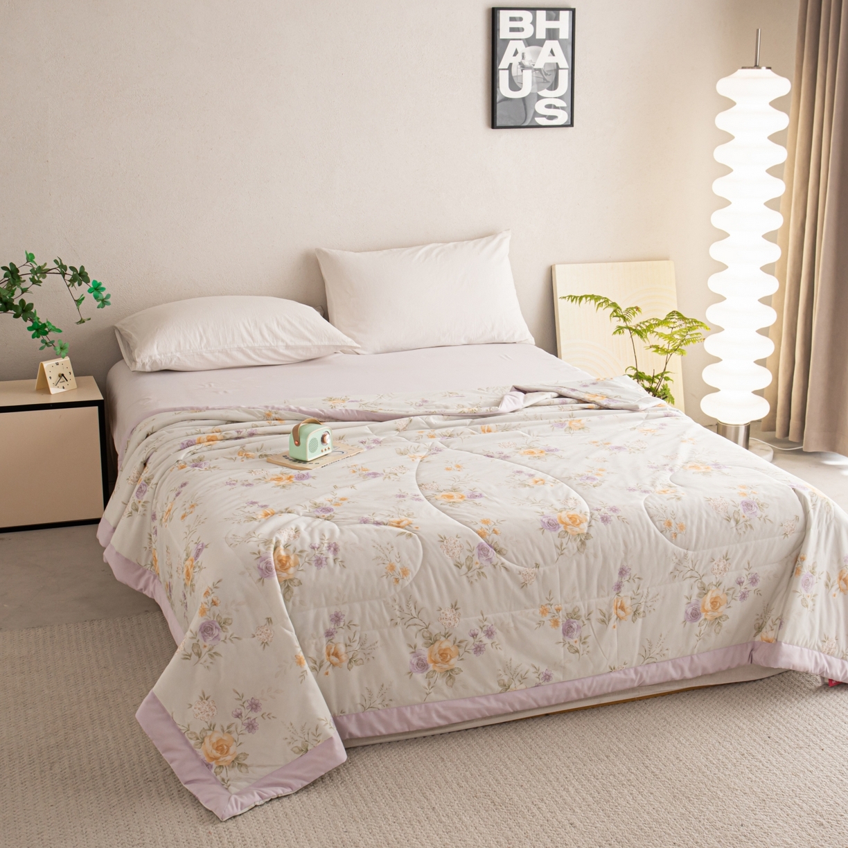 91家纺网 家纺一手货源 找家纺 亿莱鑫 2026新款手包边凉感抗菌夏凉被空调被 花间令