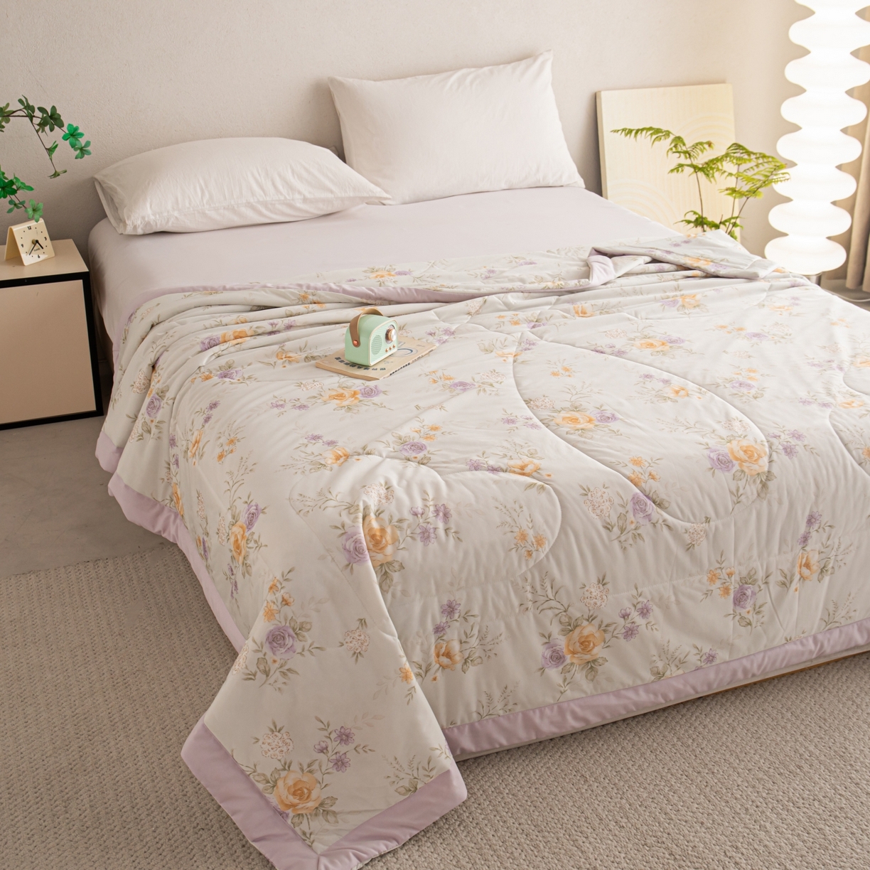 91家纺网 家纺一手货源 找家纺 亿莱鑫 2026新款手包边凉感抗菌夏凉被空调被 花间令