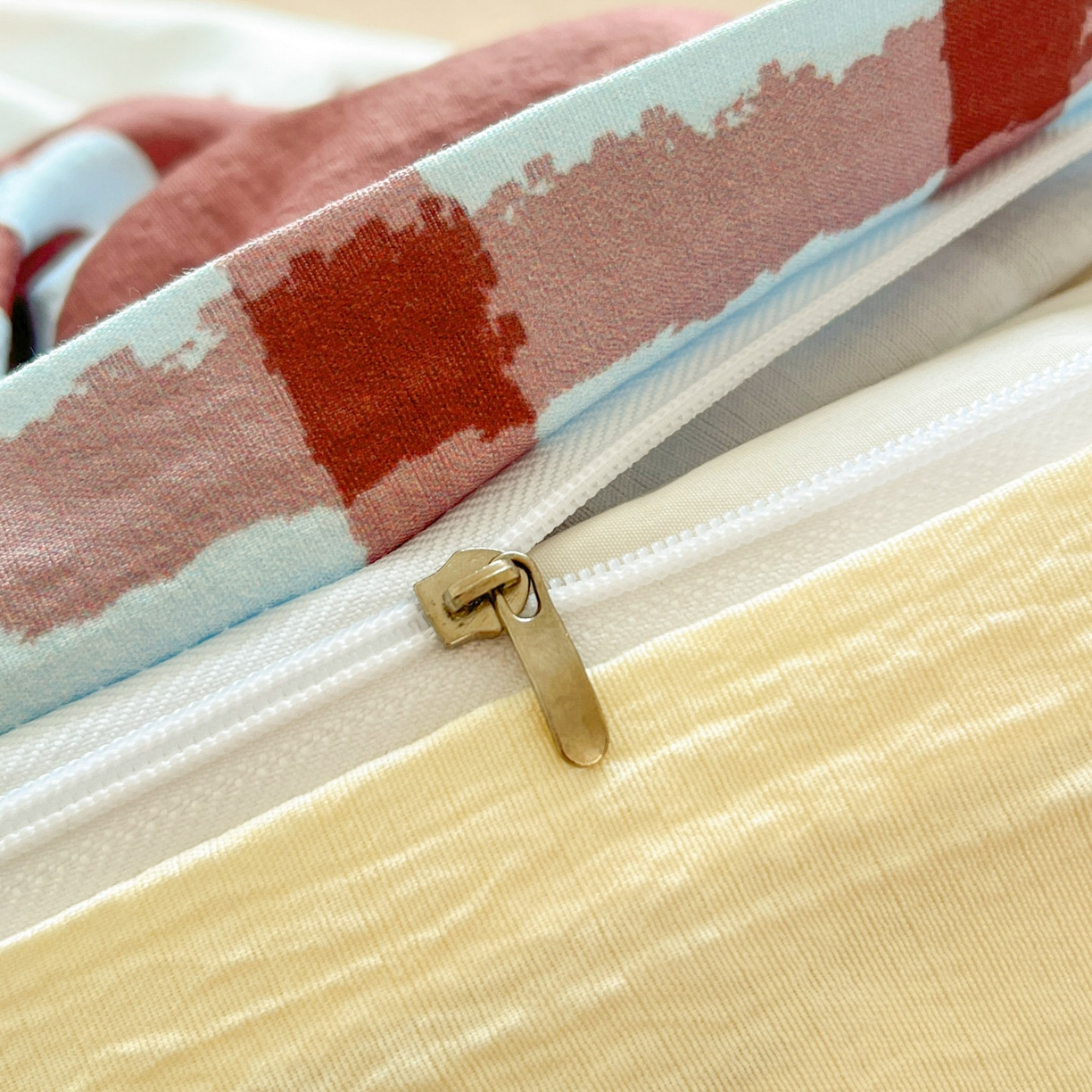 91家纺网 家纺一手货源 找家纺 川悦生活 2026新款云感双层纱木棉四件套 巧克力乐园