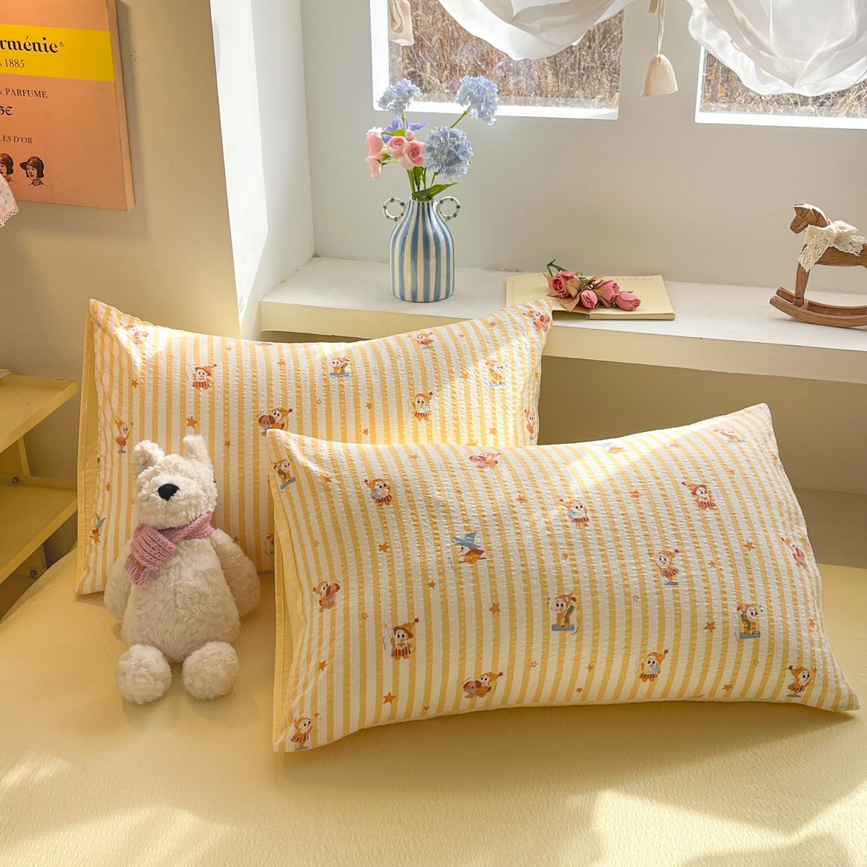 91家纺网 家纺一手货源 找家纺 （总）卡迪熊家纺 2026新款软糯泡芙纱印花四件套