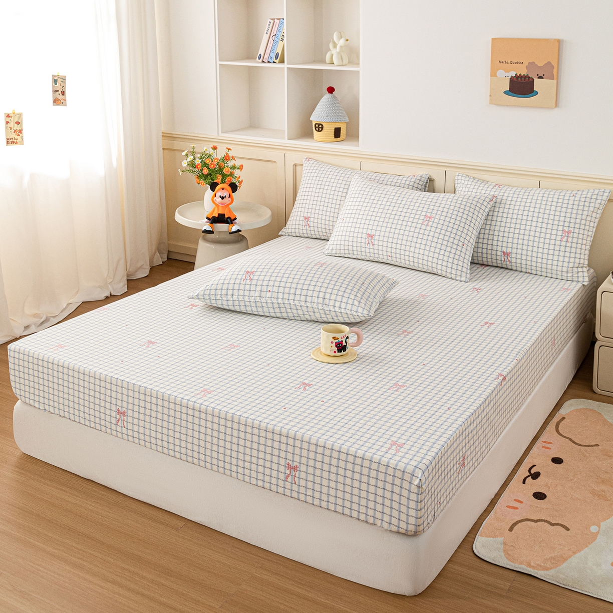 91家纺网 家纺一手货源 找家纺 （总）梦纤绒 2026新款卡通印花床笠单品床笠床笠单件