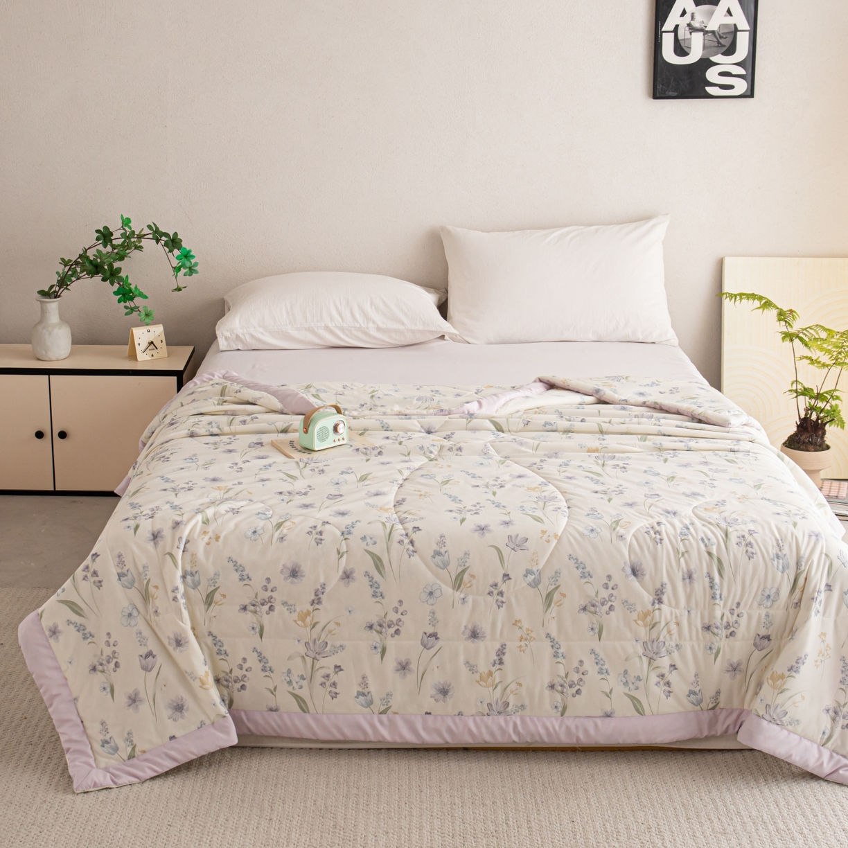 91家纺网 家纺一手货源 找家纺 亿莱鑫 2026新款手包边凉感抗菌夏凉被空调被 花样年华