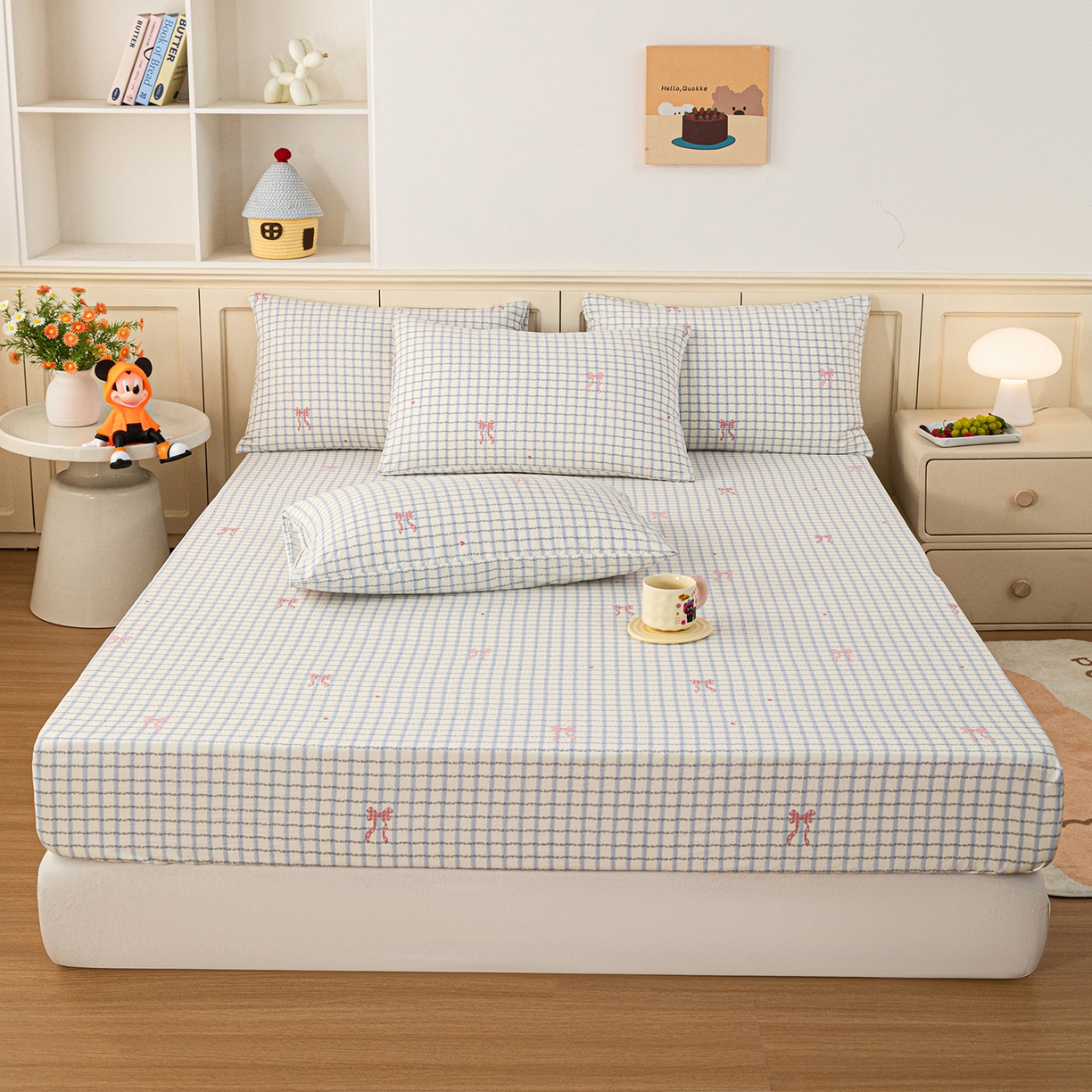 91家纺网 家纺一手货源 找家纺 （总）梦纤绒 2026新款卡通印花床笠单品床笠床笠单件