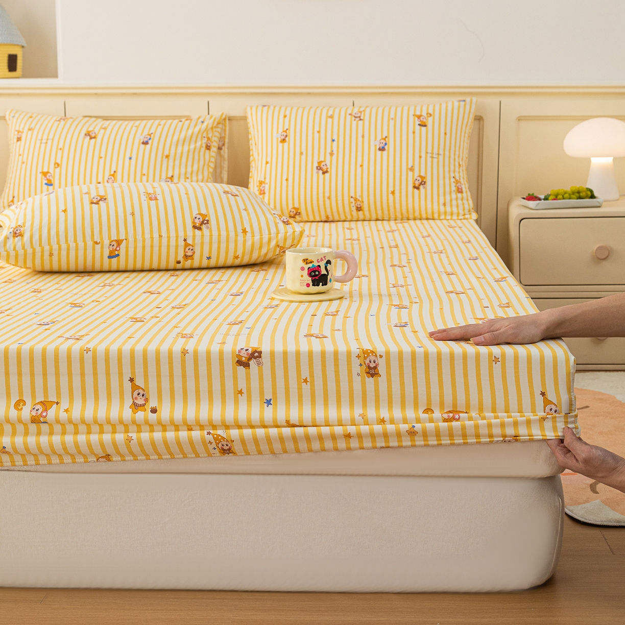 91家纺网 家纺一手货源 找家纺 （总）梦纤绒 2026新款卡通印花床笠单品床笠床笠单件