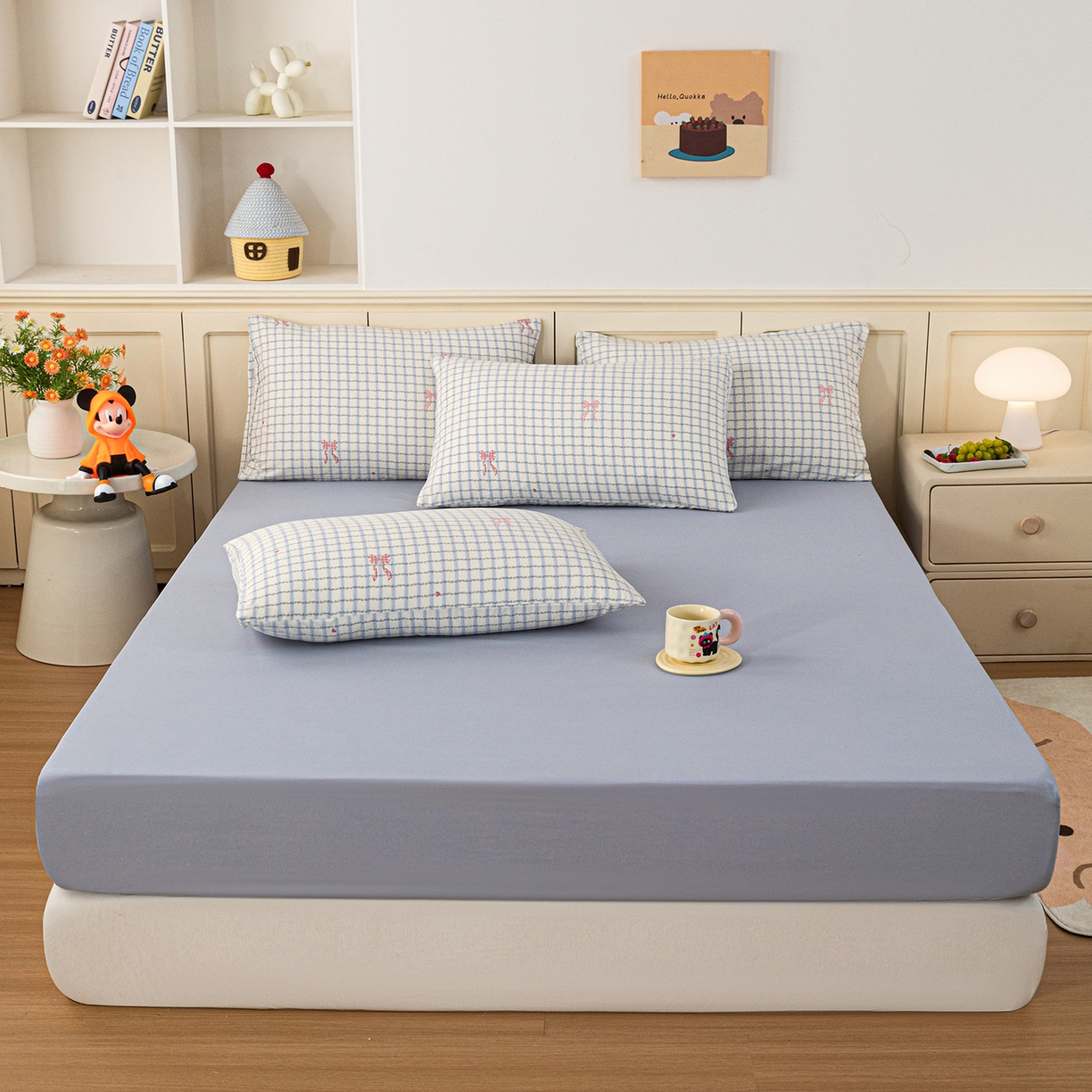 91家纺网 家纺一手货源 找家纺 梦纤绒 2026新款卡通印花床笠单品床笠床笠单件 蝴蝶兰