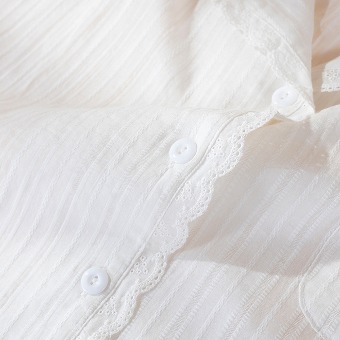 91家纺网 家纺一手货源 找家纺 （总）洛兰沙家居馆 2026新款实拍韩版甜美宽松透气纯棉提花棉蕾丝秋季外穿家居服睡衣套装 