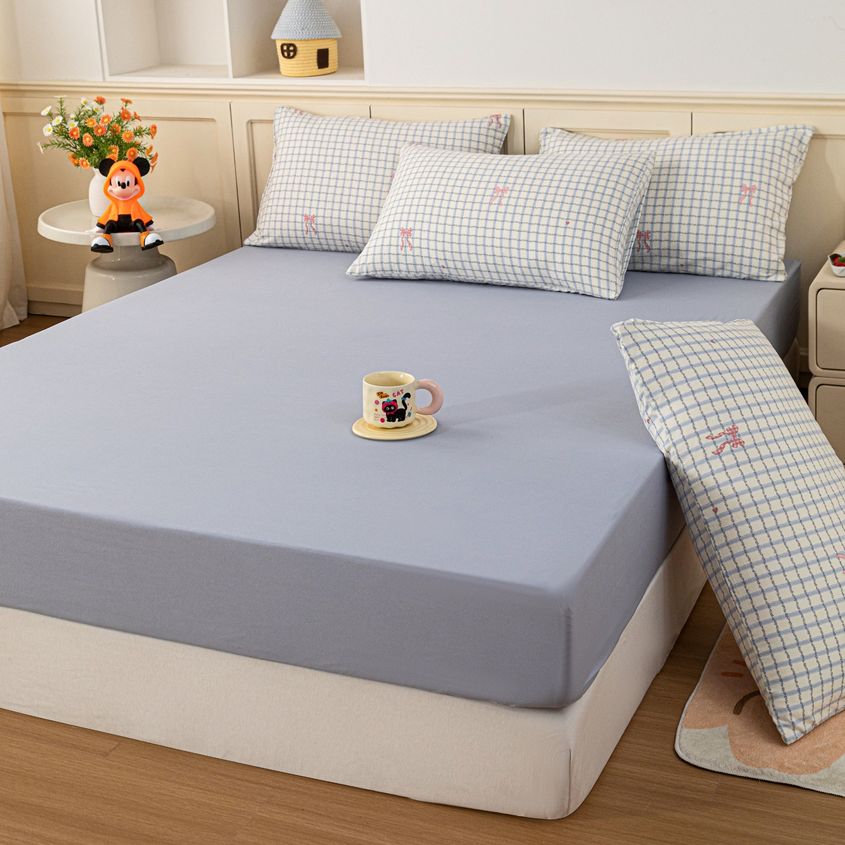 91家纺网 家纺一手货源 找家纺 梦纤绒 2026新款卡通印花床笠单品床笠床笠单件 蝴蝶兰