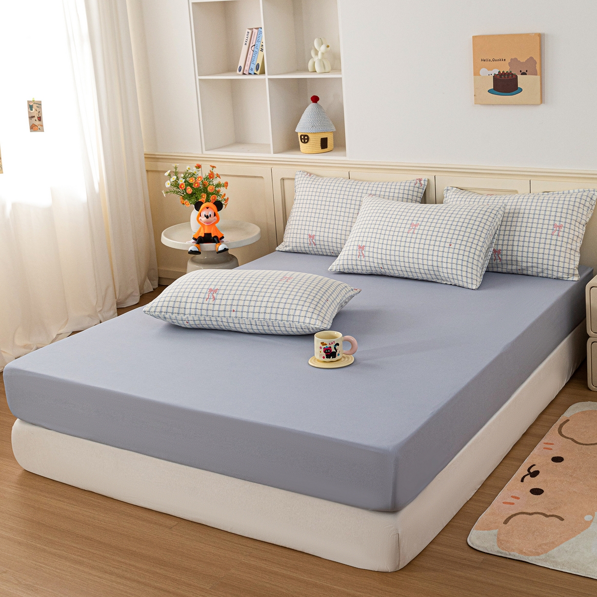 91家纺网 家纺一手货源 找家纺 梦纤绒 2026新款卡通印花床笠单品床笠床笠单件 蝴蝶兰