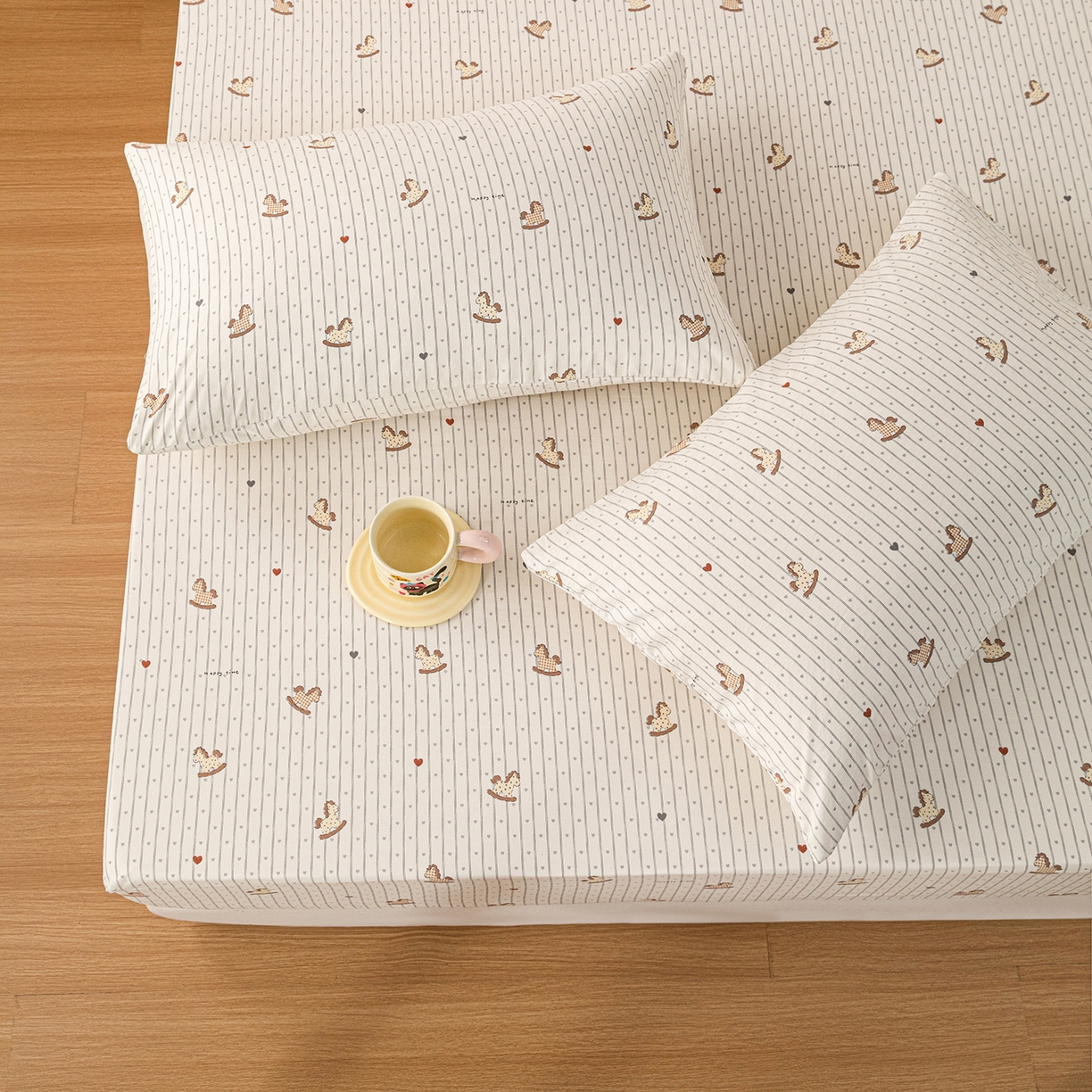 91家纺网 家纺一手货源 找家纺 梦纤绒 2026新款卡通印花床笠单品床笠床笠单件 小木马