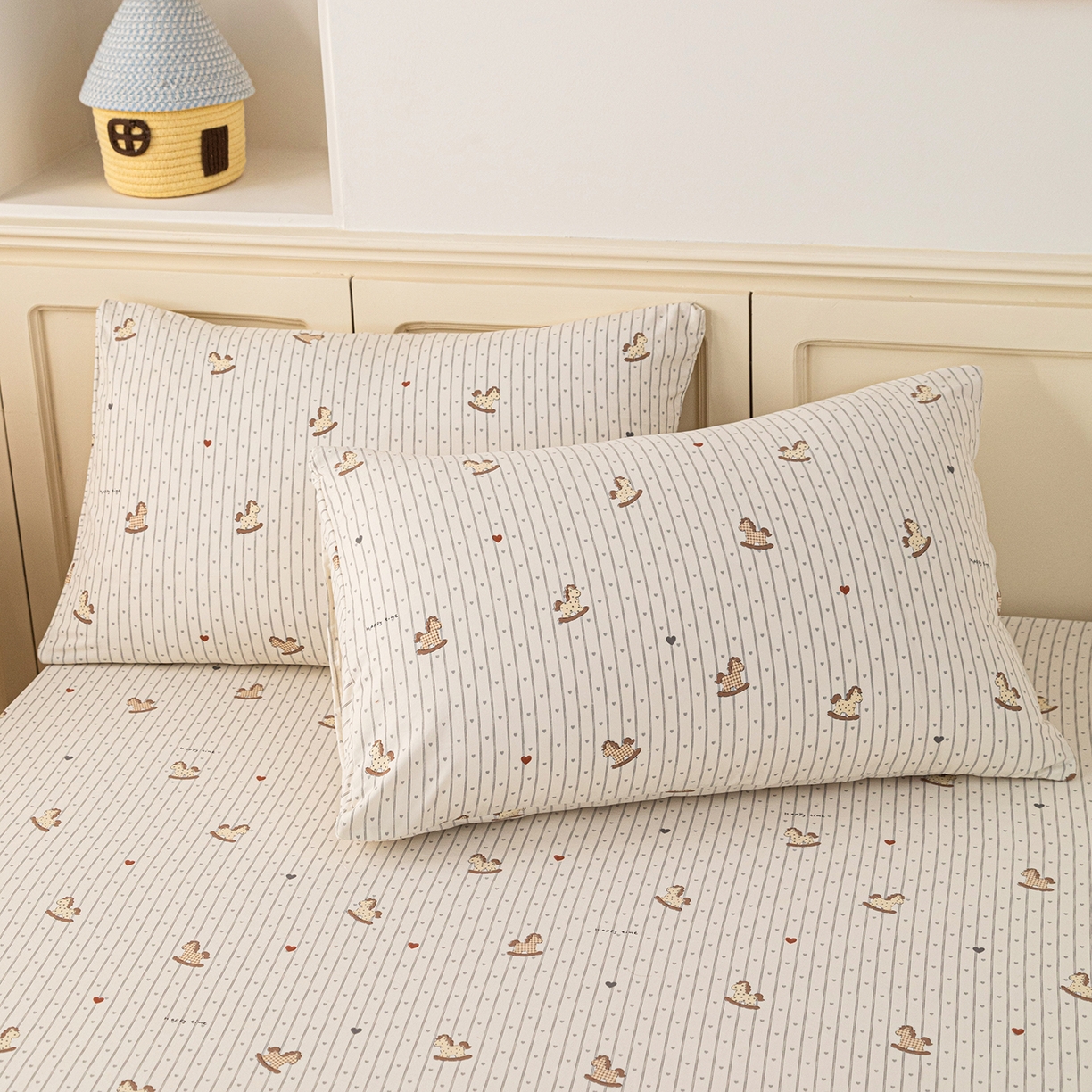 91家纺网 家纺一手货源 找家纺 梦纤绒 2026新款卡通印花床笠单品床笠床笠单件 小木马