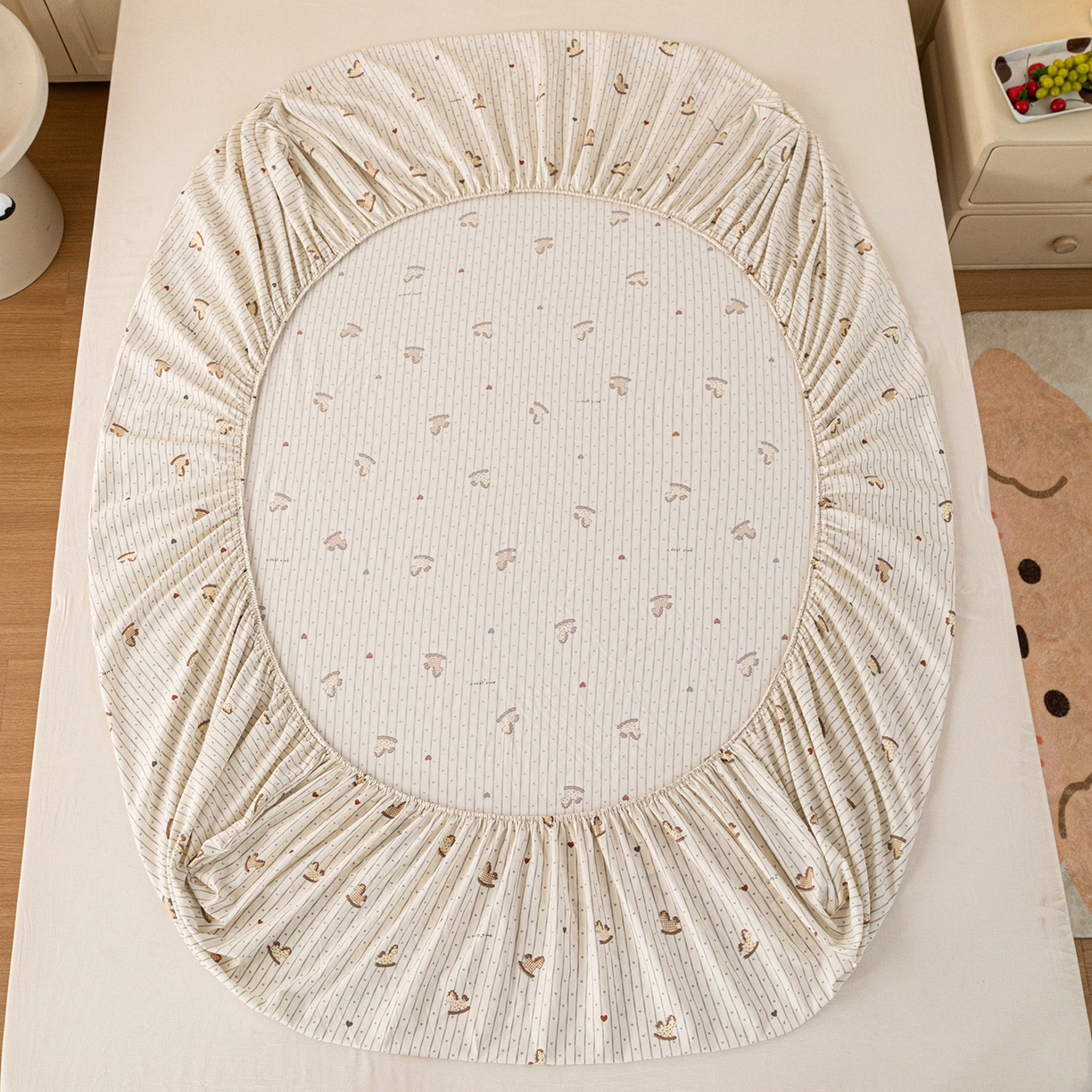 91家纺网 家纺一手货源 找家纺 梦纤绒 2026新款卡通印花床笠单品床笠床笠单件 小木马