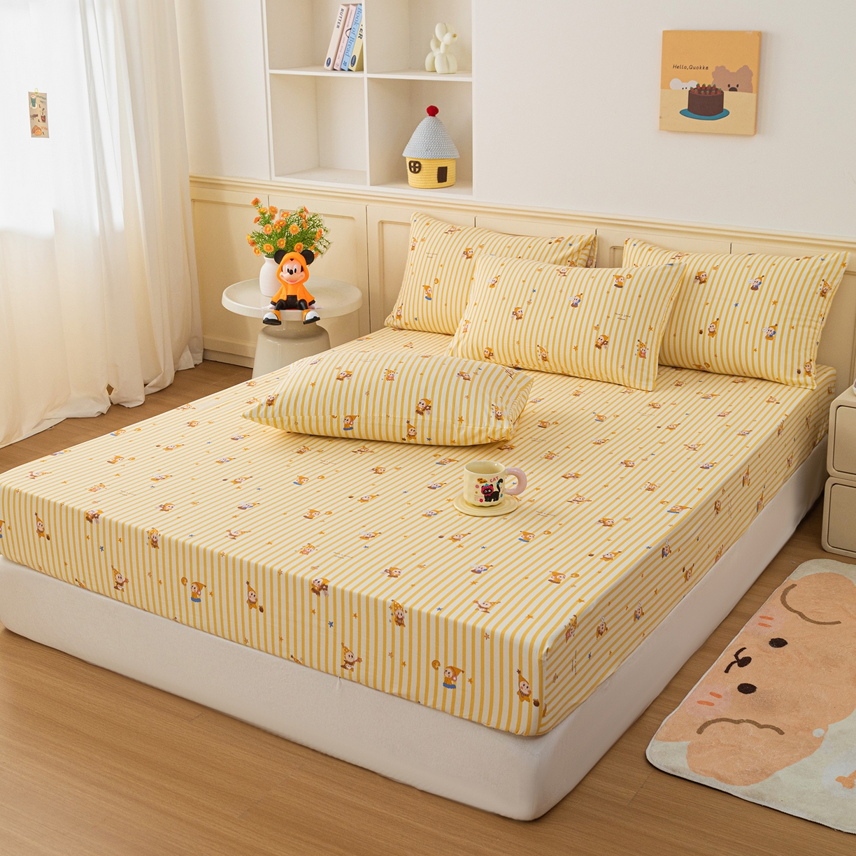 91家纺网 家纺一手货源 找家纺 梦纤绒 2026新款卡通印花床笠单品床笠床笠单件 影伦戏影