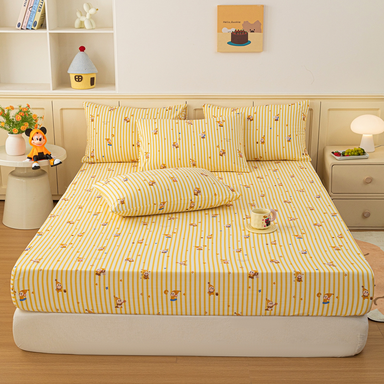 91家纺网 家纺一手货源 找家纺 梦纤绒 2026新款卡通印花床笠单品床笠床笠单件 影伦戏影