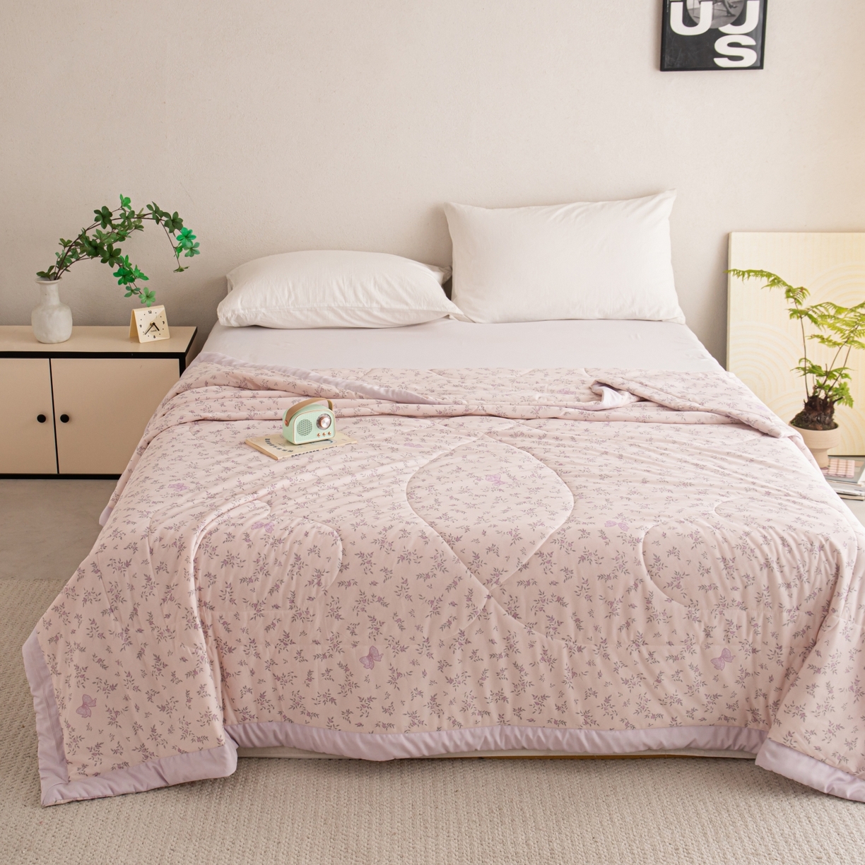 91家纺网 家纺一手货源 找家纺 亿莱鑫 2026新款手包边凉感抗菌夏凉被空调被 花漾