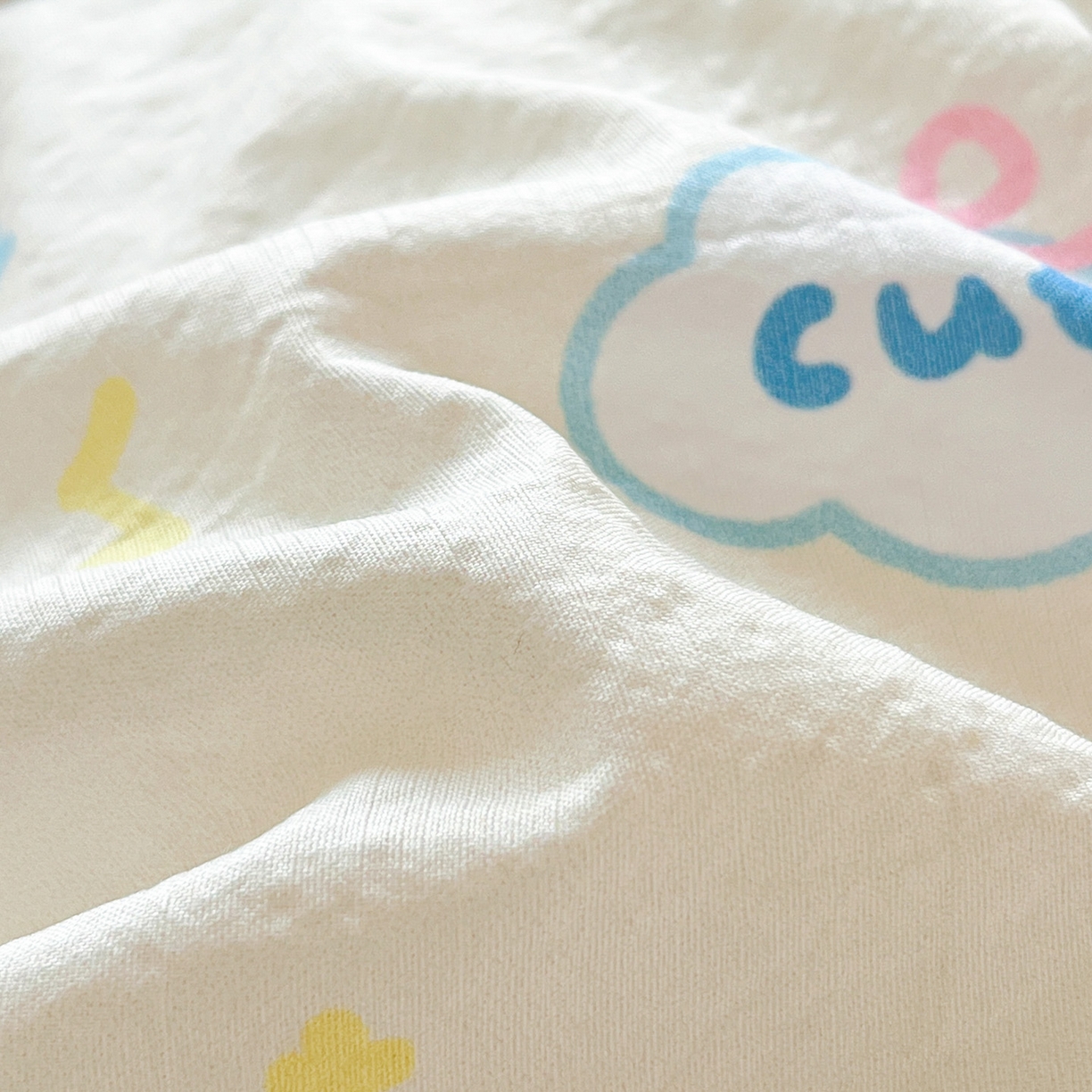 91家纺网 家纺一手货源 找家纺 川悦生活 2026新款云感双层纱木棉四件套 腊肠庄园