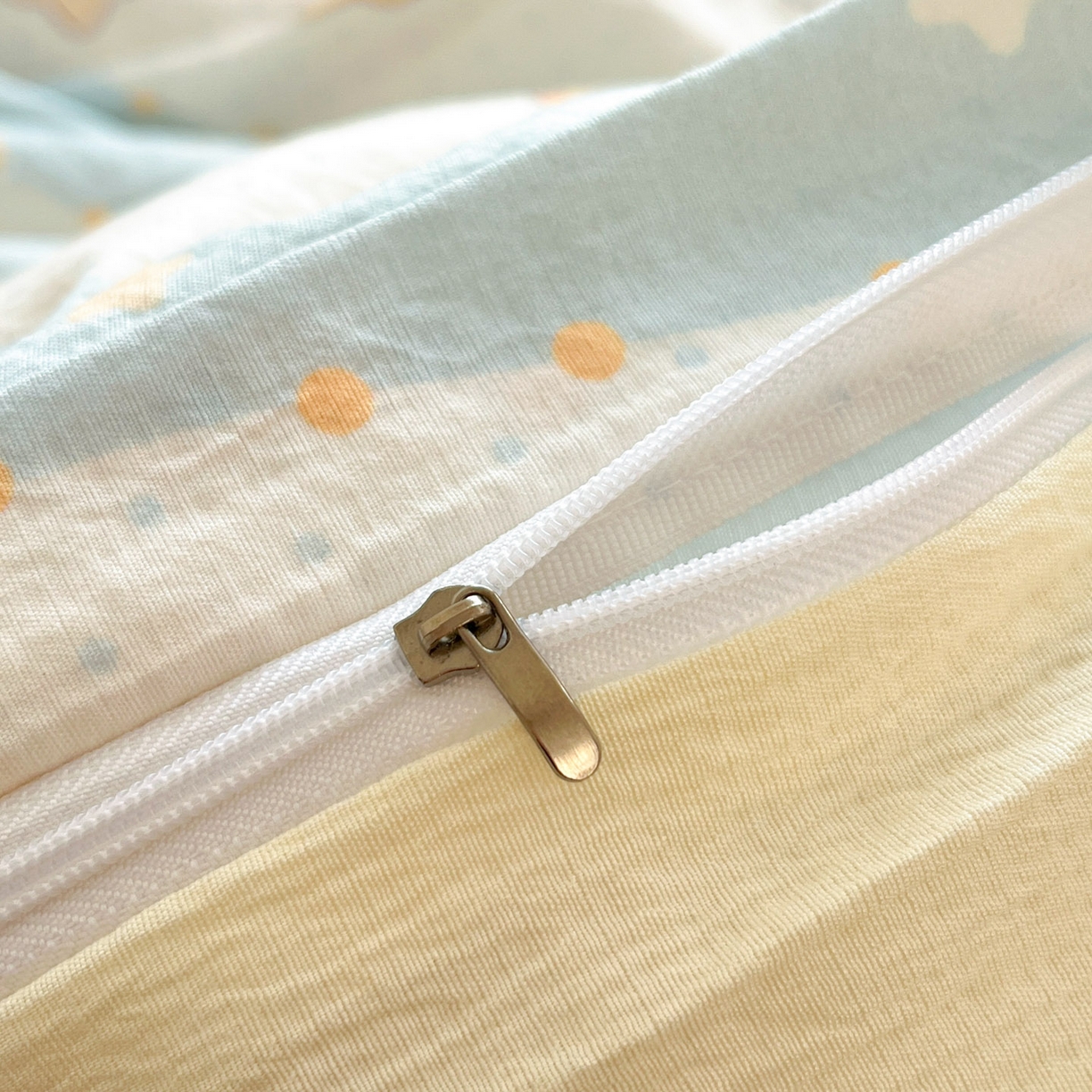 91家纺网 家纺一手货源 找家纺 川悦生活 2026新款云感双层纱木棉四件套 数星星