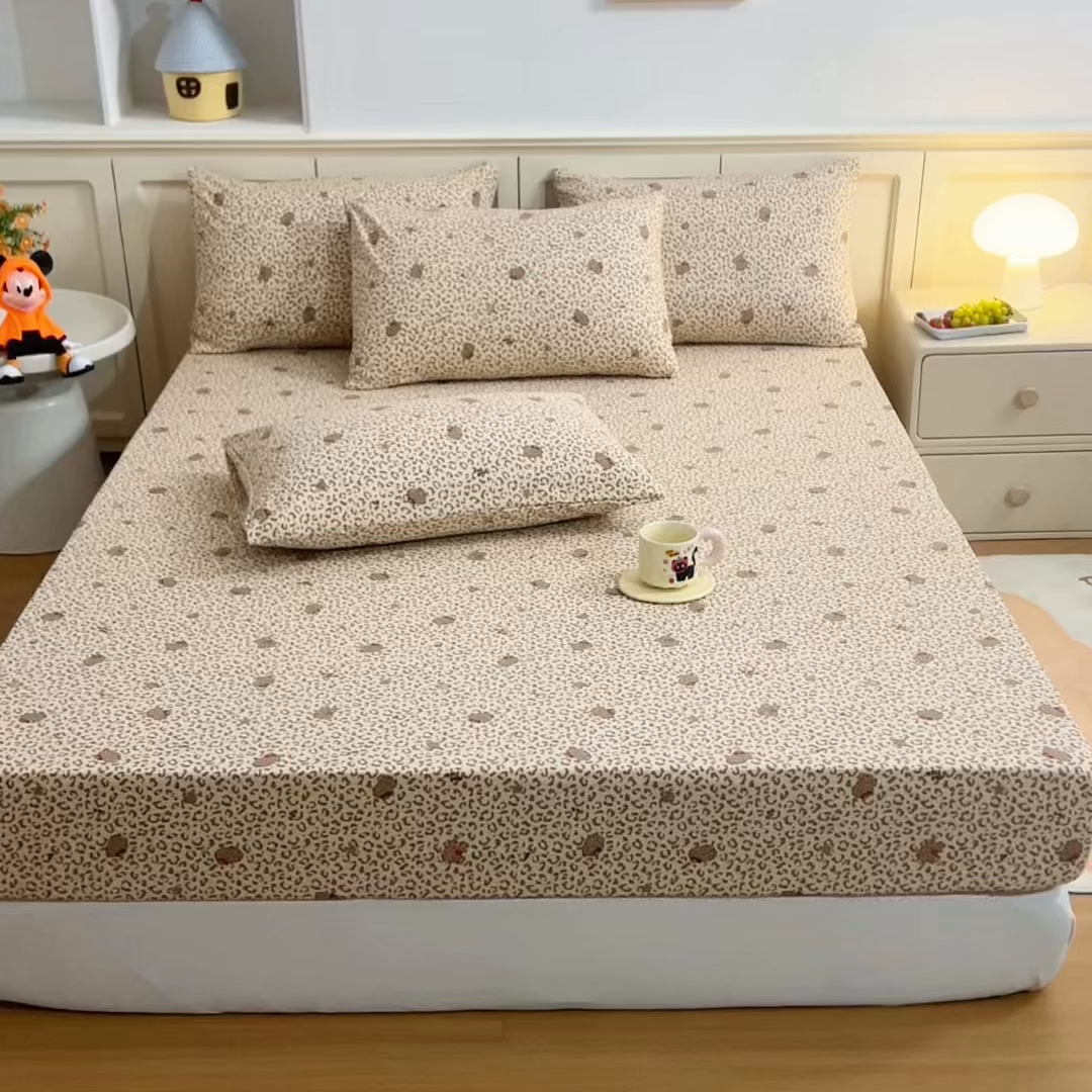 91家纺网 家纺一手货源 找家纺 梦纤绒 2026新款卡通印花床笠单品床笠床笠单件 豹纹喵影