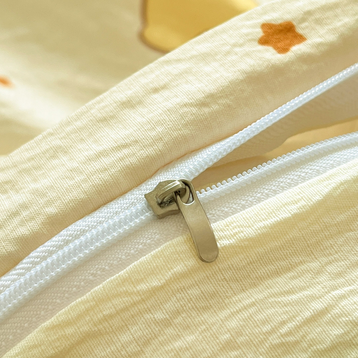 91家纺网 家纺一手货源 找家纺 川悦生活 2026新款云感双层纱木棉四件套 恰星星