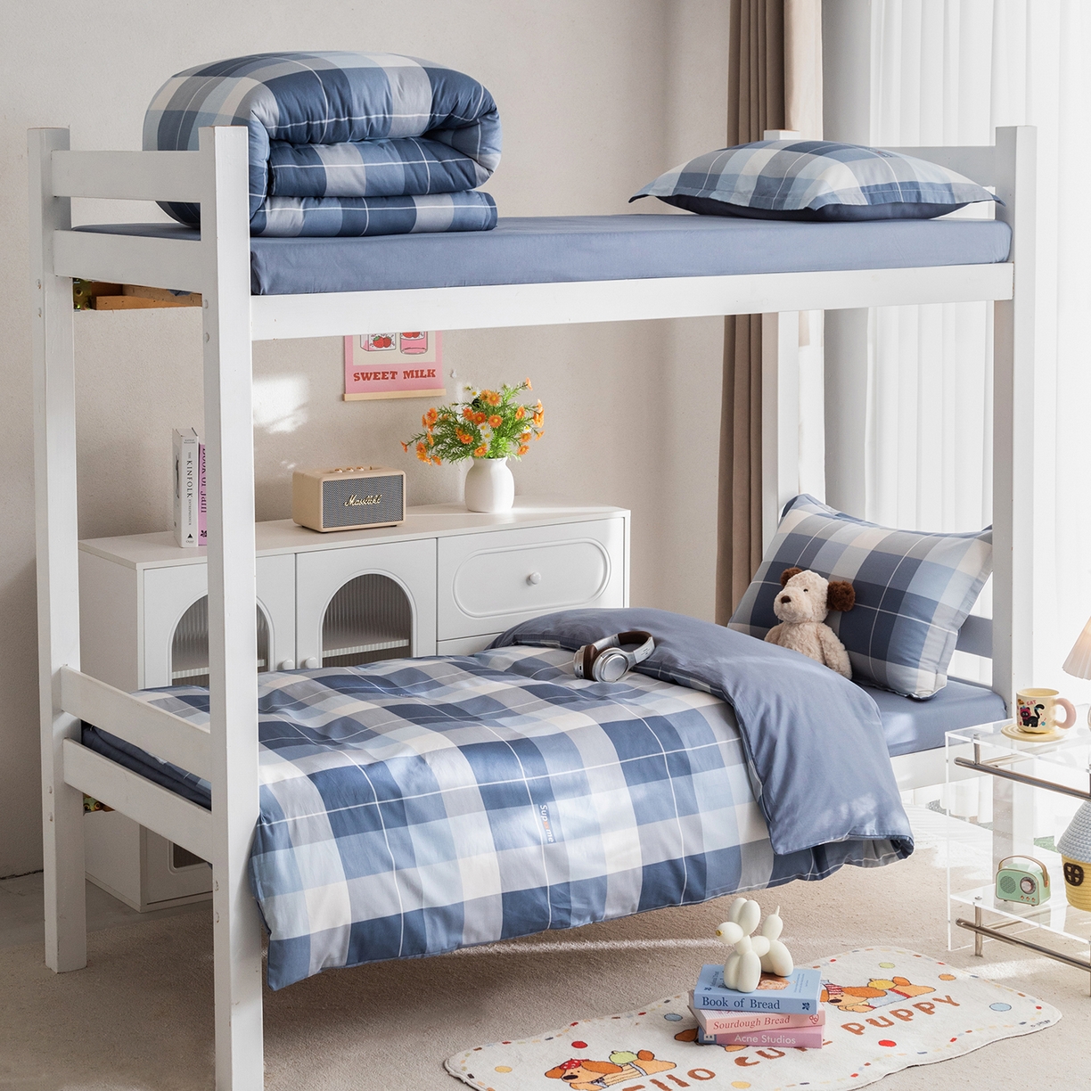 91家纺网 家纺一手货源 找家纺 （总）梦纤绒 2026春夏新款全棉纯棉印花学生宿舍三件套