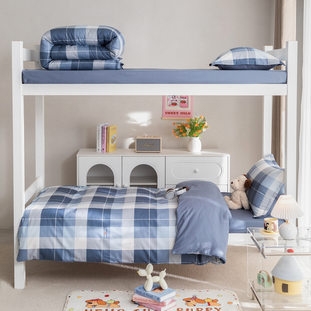 91家纺网 家纺一手货源 找家纺 （总）梦纤绒 2026春夏新款全棉纯棉印花学生宿舍三件套