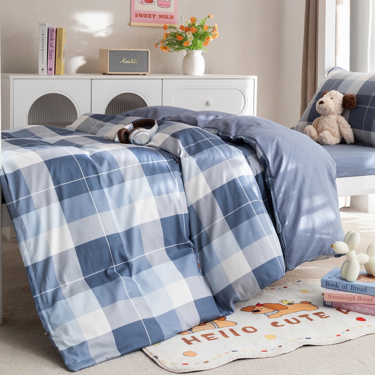 91家纺网 家纺一手货源 找家纺 （总）梦纤绒 2026春夏新款全棉纯棉印花学生宿舍三件套