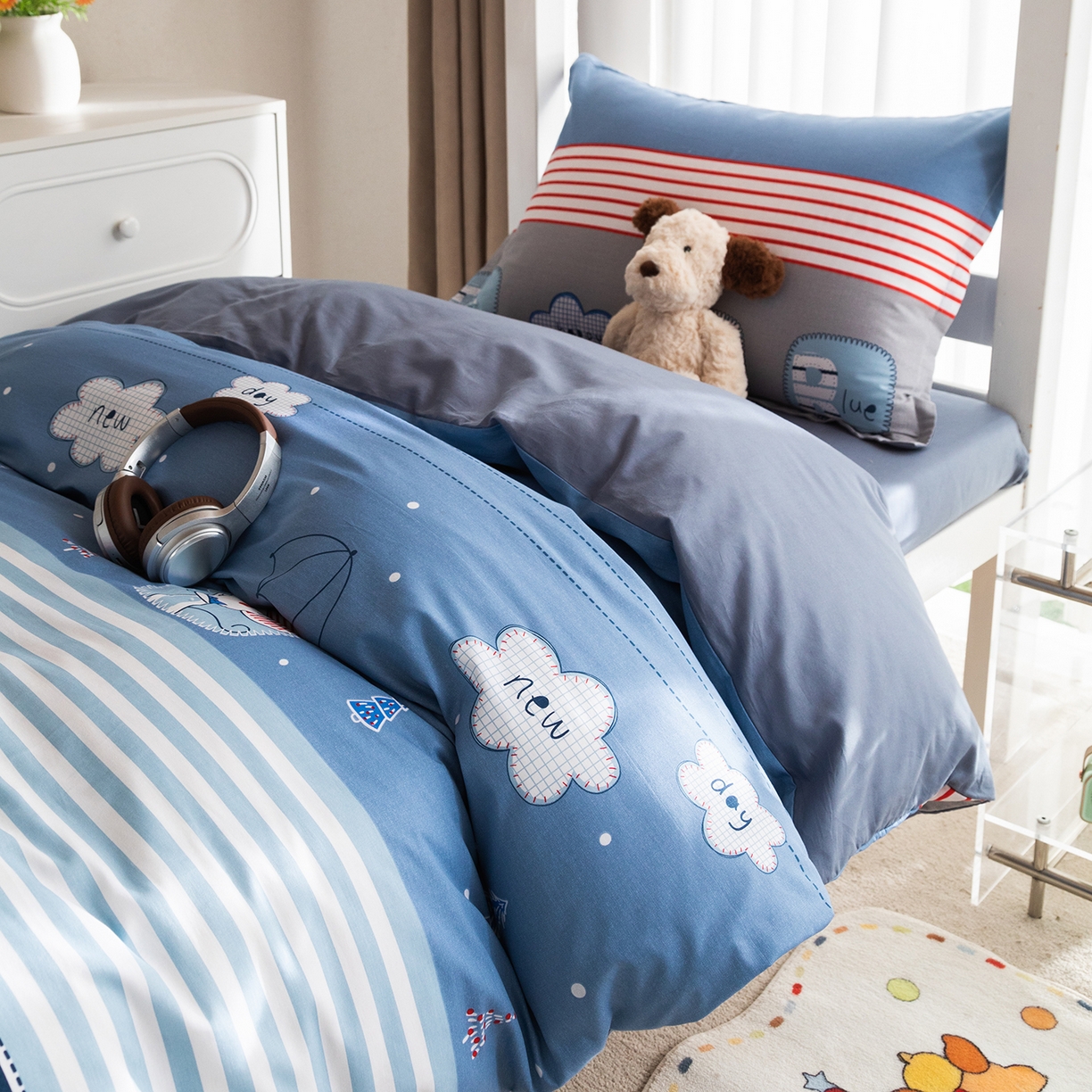 91家纺网 家纺一手货源 找家纺 （总）梦纤绒 2026春夏新款全棉纯棉印花学生宿舍三件套