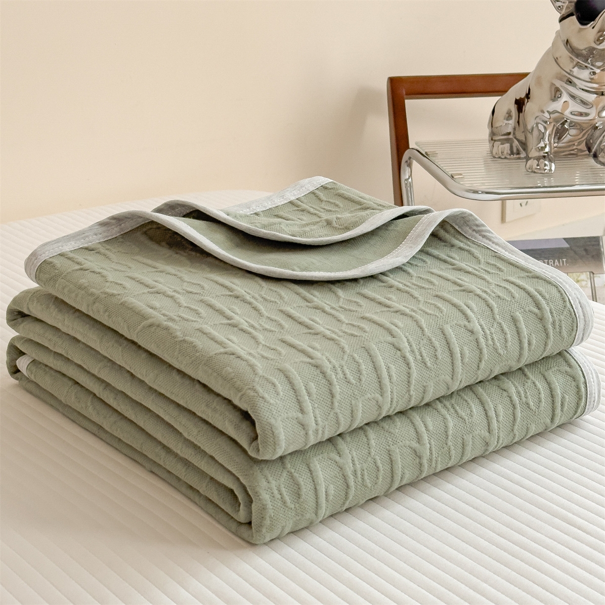 91家纺网 家纺一手货源 找家纺 （总）布凡家居 2026新款290克全棉A类三层纱盖毯夏被午睡被