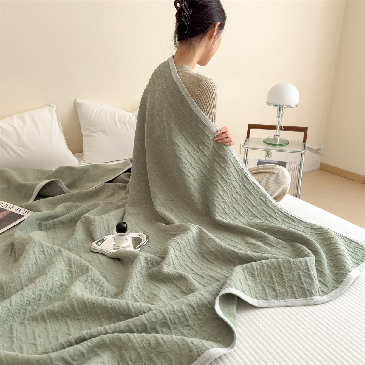 91家纺网 家纺一手货源 找家纺 （总）布凡家居 2026新款290克全棉A类三层纱盖毯夏被午睡被