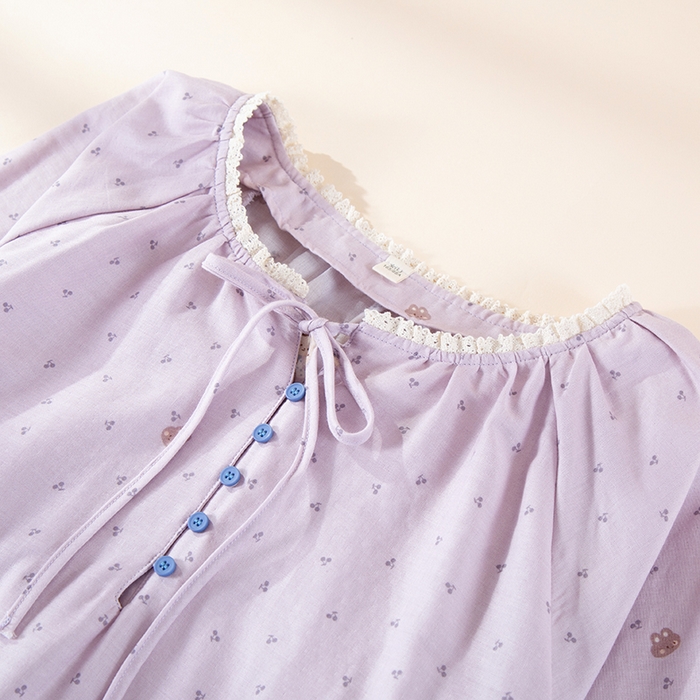 91家纺网 家纺一手货源 找家纺 （总）洛兰沙家居馆 26年春季新款纯棉全棉睡衣薄款套头卡通长袖长裤秋季家居服套装