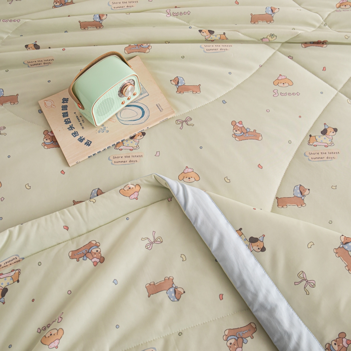 91家纺网 家纺一手货源 找家纺 亿莱鑫 2026新款手包边凉感抗菌夏凉被空调被 萌宠乐园