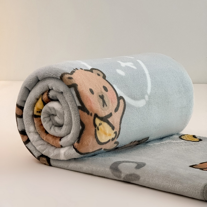 91家纺网 家纺一手货源 找家纺 （总）宅部落 2026新款亲肤舒适牛奶绒印花毛毯毯子300克云貂绒盖毯毯子