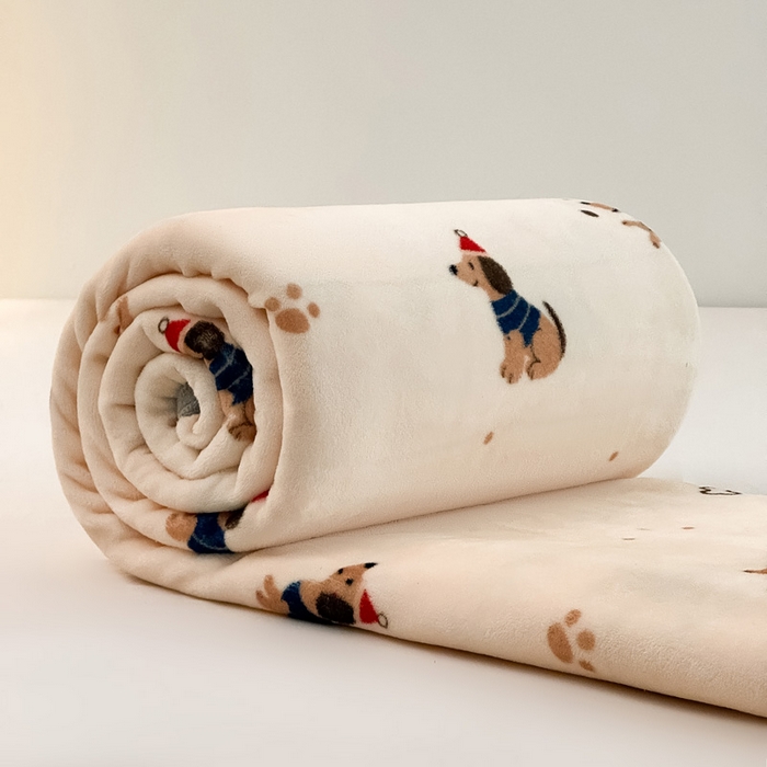 91家纺网 家纺一手货源 找家纺 宅部落 2026新款亲肤舒适牛奶绒印花毛毯毯子300克云貂绒盖毯毯子 腊肠狗