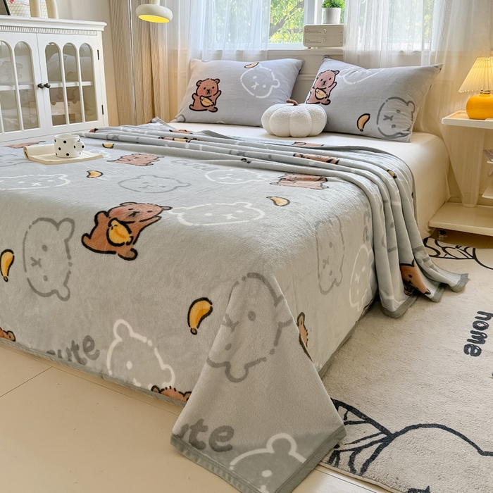 91家纺网 家纺一手货源 找家纺 宅部落 2026新款亲肤舒适牛奶绒印花毛毯毯子300克云貂绒盖毯毯子 卡皮巴拉