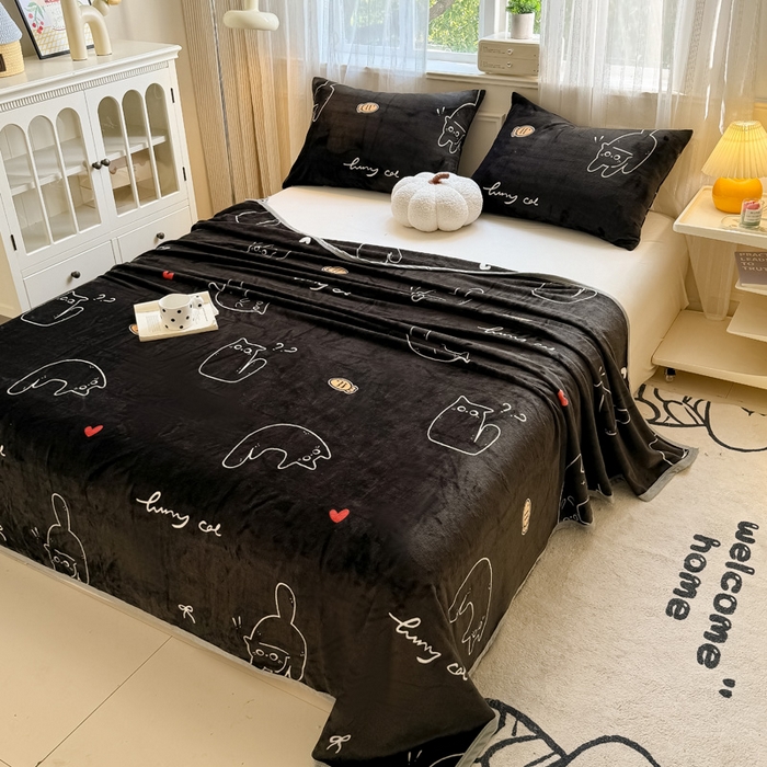 91家纺网 家纺一手货源 找家纺 宅部落 2026新款亲肤舒适牛奶绒印花毛毯毯子300克云貂绒盖毯毯子 酷喵