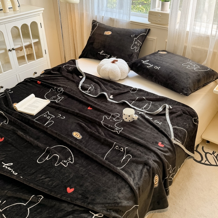 91家纺网 家纺一手货源 找家纺 宅部落 2026新款亲肤舒适牛奶绒印花毛毯毯子300克云貂绒盖毯毯子 酷喵