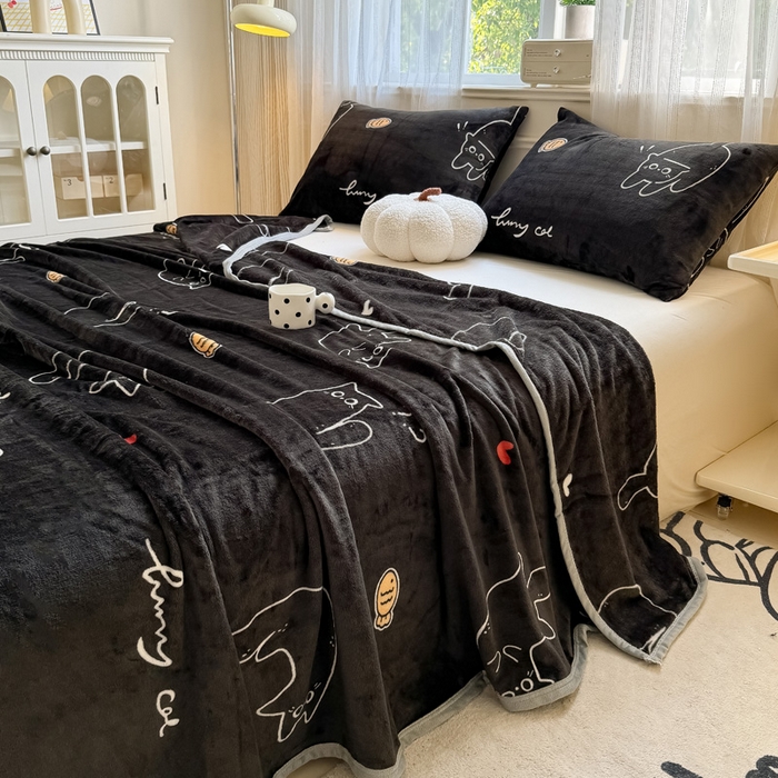 91家纺网 家纺一手货源 找家纺 宅部落 2026新款亲肤舒适牛奶绒印花毛毯毯子300克云貂绒盖毯毯子 酷喵