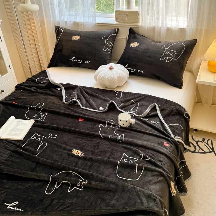 91家纺网 家纺一手货源 找家纺 宅部落 2026新款亲肤舒适牛奶绒印花毛毯毯子300克云貂绒盖毯毯子 酷喵