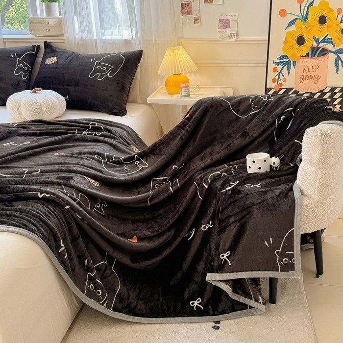 91家纺网 家纺一手货源 找家纺 宅部落 2026新款亲肤舒适牛奶绒印花毛毯毯子300克云貂绒盖毯毯子 酷喵