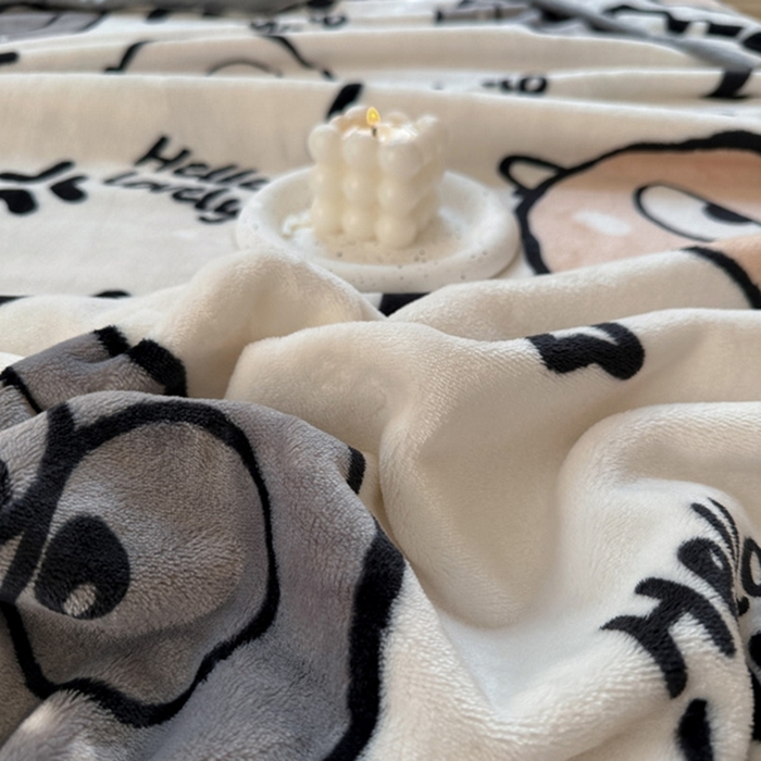 91家纺网 家纺一手货源 找家纺 宅部落 2026新款亲肤舒适牛奶绒印花毛毯毯子300克云貂绒盖毯毯子 愤怒的小煤球