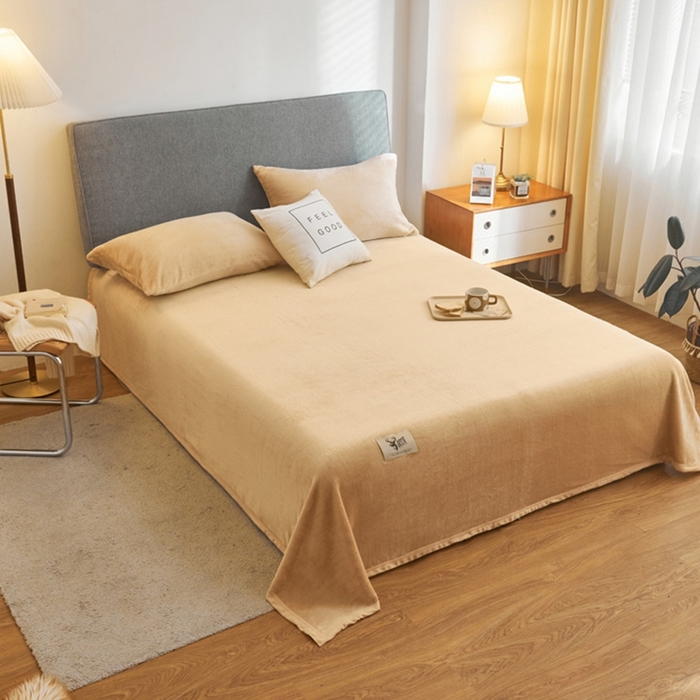 91家纺网 家纺一手货源 找家纺 （总）宅部落 2026新款云貂绒纯色毯子300克毛毯法莱绒盖毯牛奶绒毛毯