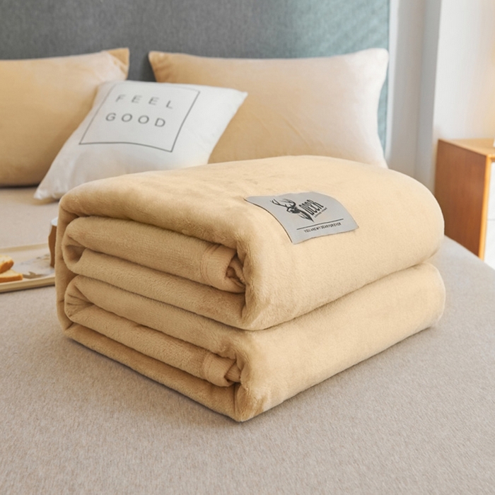 91家纺网 家纺一手货源 找家纺 （总）宅部落 2026新款云貂绒纯色毯子300克毛毯法莱绒盖毯牛奶绒毛毯