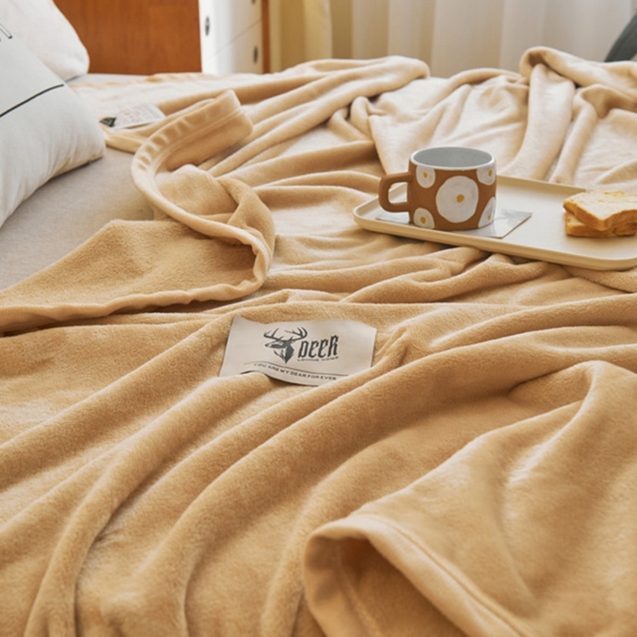 91家纺网 家纺一手货源 找家纺 （总）宅部落 2026新款云貂绒纯色毯子300克毛毯法莱绒盖毯牛奶绒毛毯