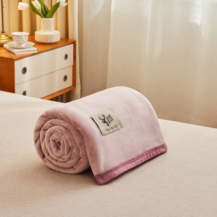 91家纺网 家纺一手货源 找家纺 （总）宅部落 2026新款云貂绒纯色毯子300克毛毯法莱绒盖毯牛奶绒毛毯