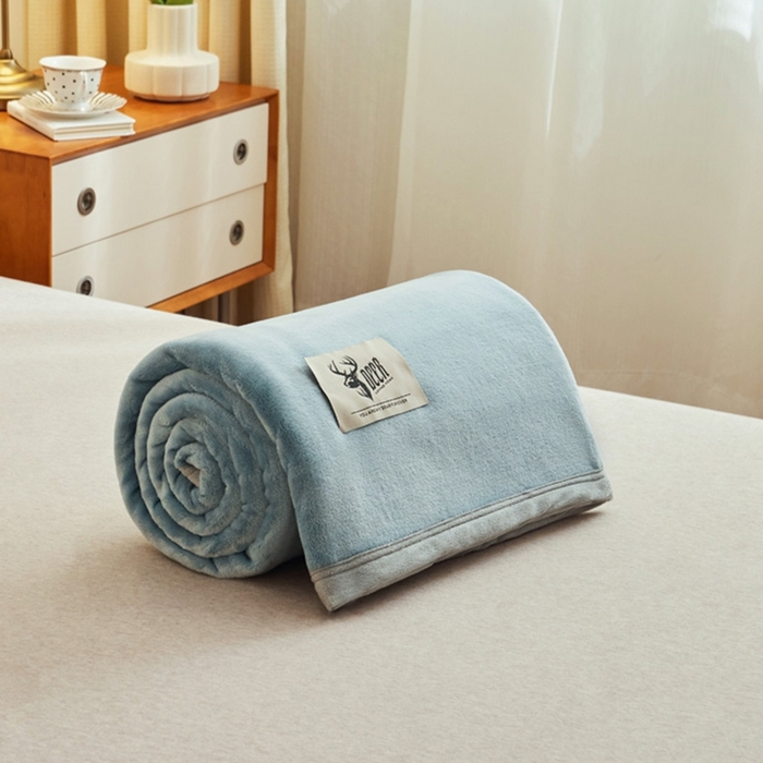 91家纺网 家纺一手货源 找家纺 （总）宅部落 2026新款云貂绒纯色毯子300克毛毯法莱绒盖毯牛奶绒毛毯