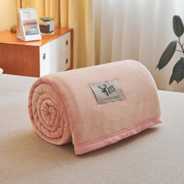 91家纺网 家纺一手货源 找家纺 （总）宅部落 2026新款云貂绒纯色毯子300克毛毯法莱绒盖毯牛奶绒毛毯