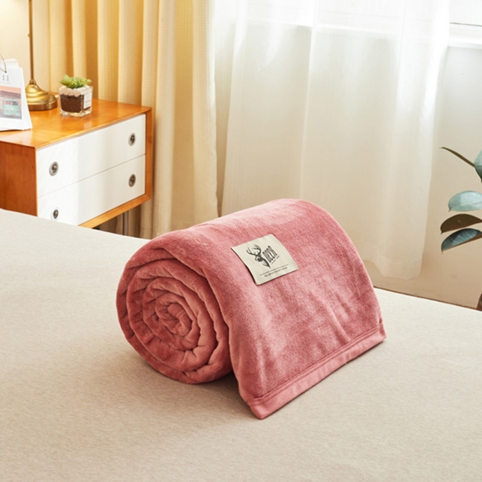 91家纺网 家纺一手货源 找家纺 （总）宅部落 2026新款云貂绒纯色毯子300克毛毯法莱绒盖毯牛奶绒毛毯