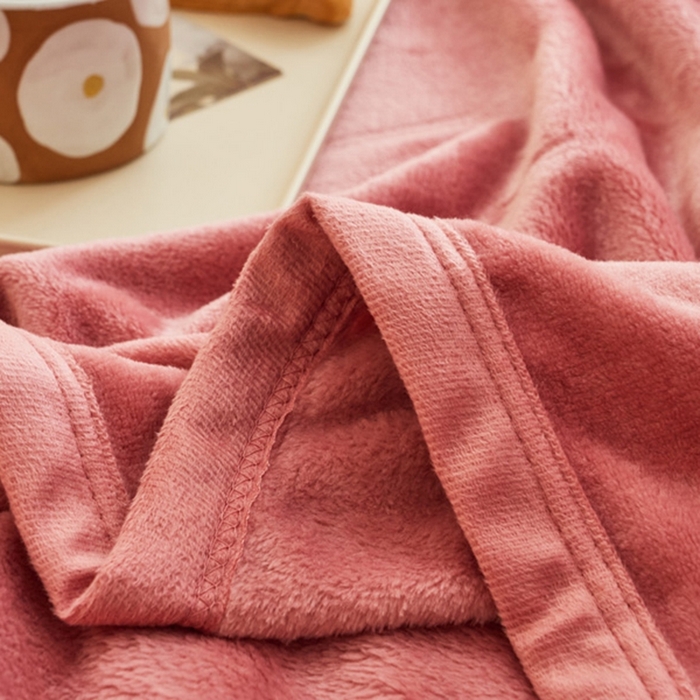 91家纺网 家纺一手货源 找家纺 宅部落 2026新款云貂绒纯色毯子300克毛毯法莱绒盖毯牛奶绒毛毯 豆沙